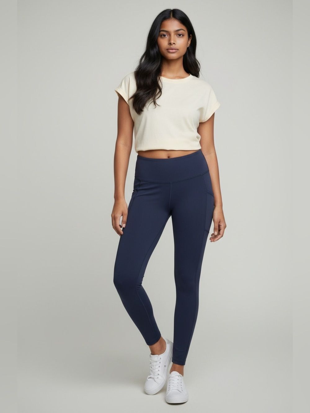 aerie High-Rise Navy Leggings with Side Pockets